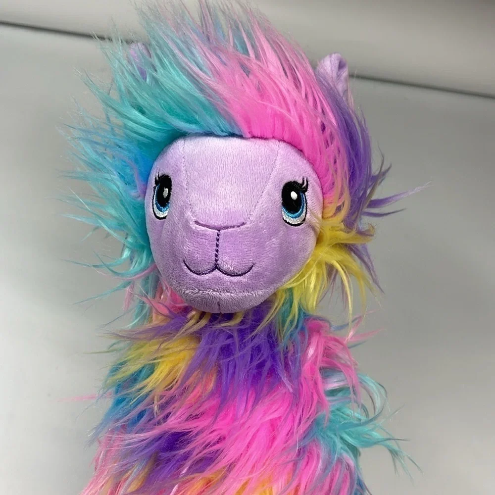 Build A Bear Neon Rainbow Llama Alpaca Plush Stuffed Animal